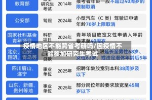 疫情地区不能跨省考研吗/因疫情不能参加研究生考试