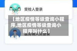 【地区疫情等级查询小程序,地区疫情等级查询小程序叫什么】
