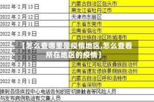 【怎么查哪里是疫情地区,怎么查看所在地区的疫情】