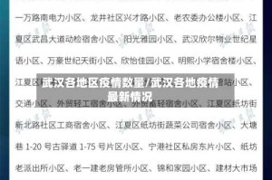 武汉各地区疫情数量/武汉各地疫情最新情况