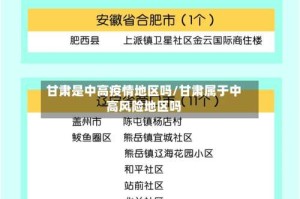 甘肃是中高疫情地区吗/甘肃属于中高风险地区吗