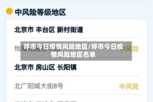 呼市今日疫情风险地区/呼市今日疫情风险地区名单