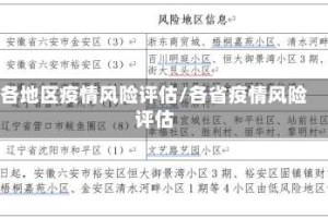 各地区疫情风险评估/各省疫情风险评估