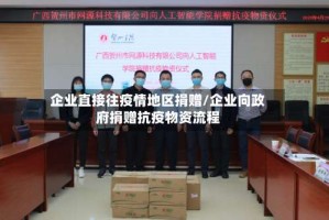 企业直接往疫情地区捐赠/企业向政府捐赠抗疫物资流程