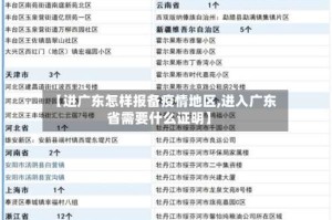 【进广东怎样报备疫情地区,进入广东省需要什么证明】