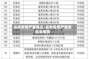 现有疫情严重地区/现有疫情严重地区是哪里