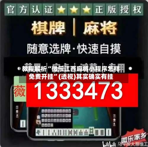 教程解析“微乐江西麻将小程序怎样免费开挂”(透视)其实确实有挂-第1张图片