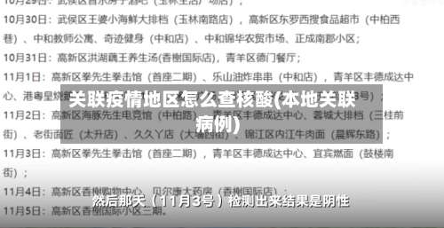 关联疫情地区怎么查核酸(本地关联病例)-第3张图片