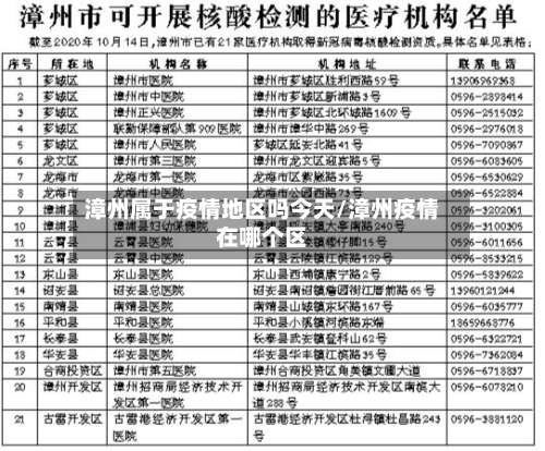 漳州属于疫情地区吗今天/漳州疫情在哪个区-第2张图片