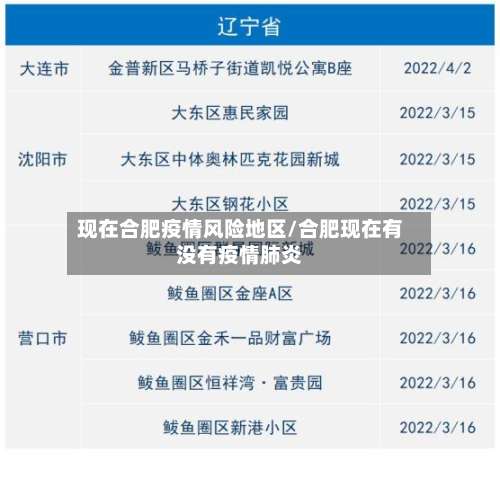 现在合肥疫情风险地区/合肥现在有没有疫情肺炎-第1张图片